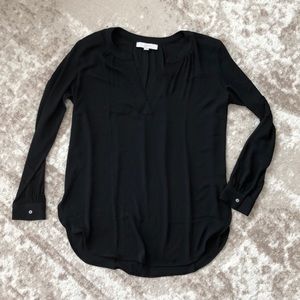 LOFT black popover blouse